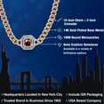 thumbnail image 2 of Gem Stone King 14K Gold Plated Red Garnet and Moissanite Cuban Curb Link Chain Pendant Necklace for Women (1.19 Cttw, Gemstone Birthstone, Cushion 6MM, 16 inch Chain + 2 inch Extender), 2 of 6