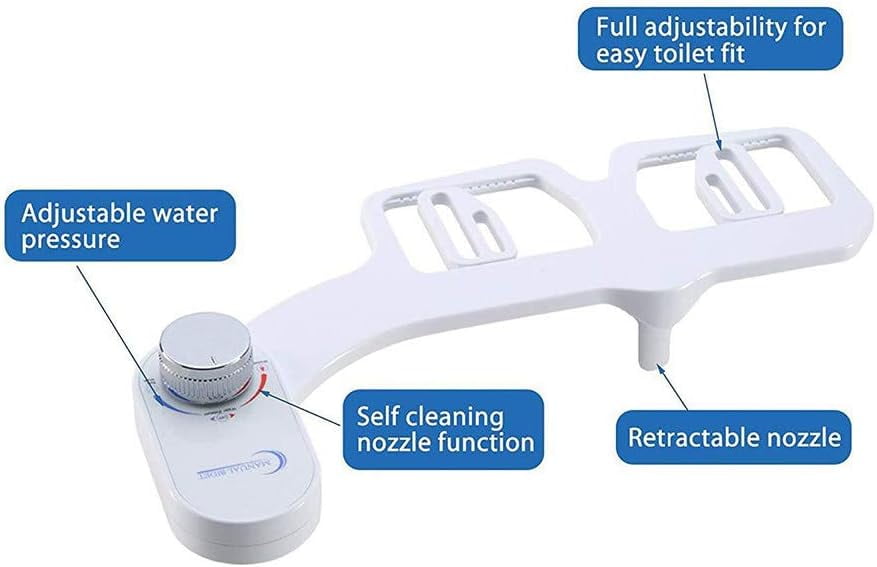 TekDeals Bidet Fresh Water Dual Spray Kit Non Electric Toilet Seat Attachment Cold Wash