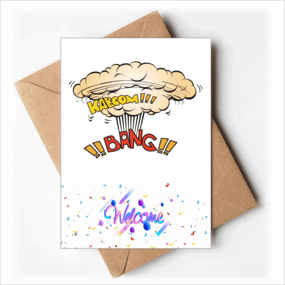 Gas Bang Boom Cloud Art Deco Fashion Welcome Back Greeting Cards Envelopes Blank