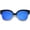 Black / Blue Mirror, variant on sunglassLA Unisex Modern Oversized Half-Frame Color Mirror Flat Lens Cat Eye Sunglasses (Tortoise / Pink Mirror) - 58mm