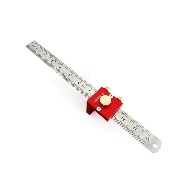 Riwesomey Regla de trazado de acero inoxidable de 30cm, regla profesional reutilizable de doble escala, reglas metalúrgicas de ángulo , Medidores de medidas dimensionales