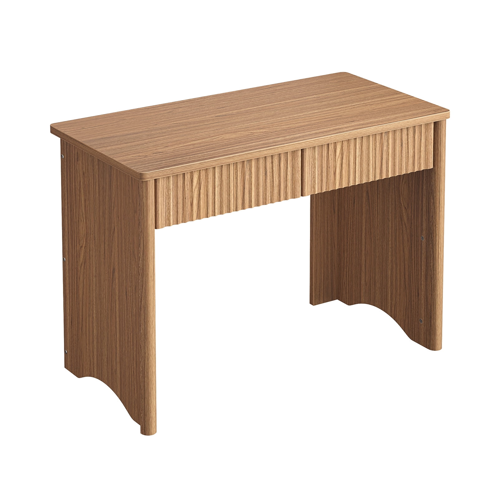Bestier Computer Desk with 2 Storage Drawers,Home Office Writing Study Desk PC Table for Small Space,Brown Oak