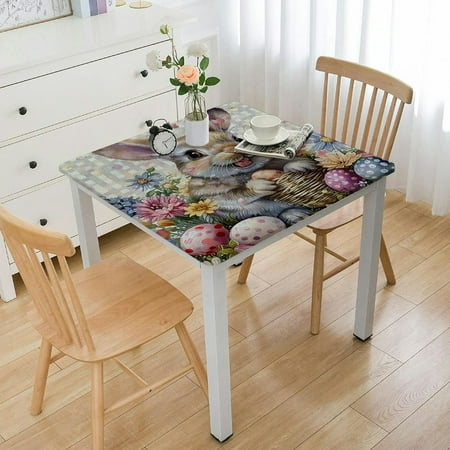 

ONETECH Easter Tablecloth - Easter Decorations for The Home - Water Resistant Spring Table Cloth for Party Table Outdoor Decorations 40*40