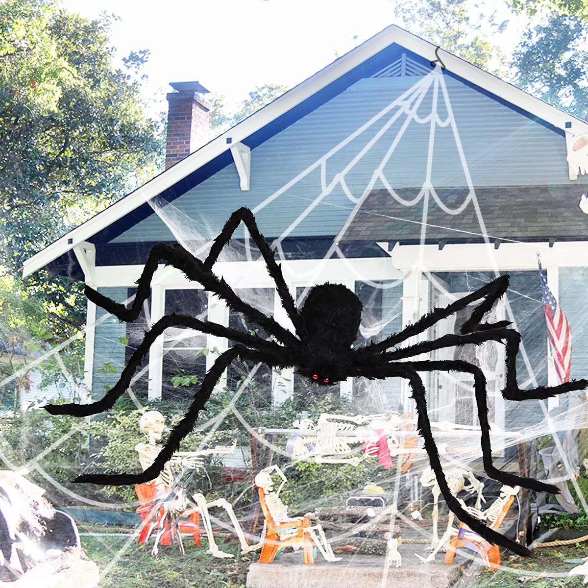 Ayieyill Giant Spider Halloween Decoration, 79", Black photo 3