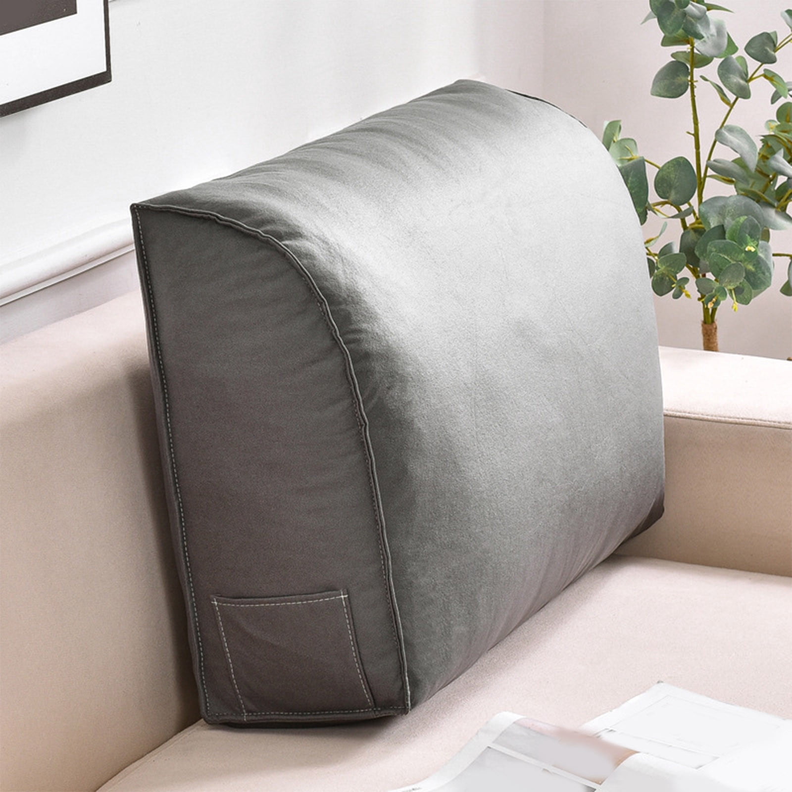 Extra Thick Wedge Back Cushion for Sofa and Bed, Orthopedic Lumbar Support Pillow with Removable Cover, Reading Headboard Pillow for Living Room, Waist Neck Back Pain Relief Comfort
