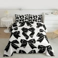 thumbnail image 2 of jejeloiu Cartoon Bow Tie Twin Comforter Sets,White Black Bedding Set For Girls Reversible 2-Piece, 2 of 8