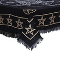 thumbnail image 3 of THE ART BOX Altar Cloth Tarot Cards Table Napkins Witchcraft Supplies Black Gold Tablecloth Square Spiritual Celestial Deck Cloth Fringes , Sacred Geometry Decal , 36x36 inch, 3 of 4