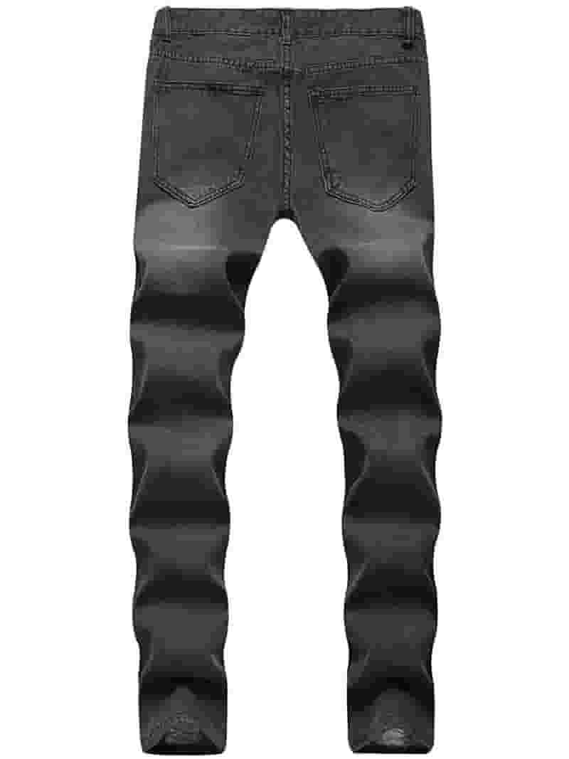 芸能人 愛用の通販 Men Stretchy Destroyed Jeans Hop Hip Biker Skinny Ripped Clothing