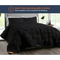 thumbnail image 2 of Wyoming King Comforter Pinch Black 300 GSM Plush Siliconized Microfiber Fill Duvet Insert Box Stiched Quilted Fluffy Soft 600 TC Egyptian Cotton Shell with Premium Piping & Pillowcases, 2 of 8