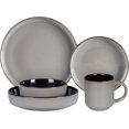 thumbnail image 3 of Euro-Nordic Stoneware 20pc Dinnerware Set, Reactive Glaze (Grey, 20pc Set), 3 of 14