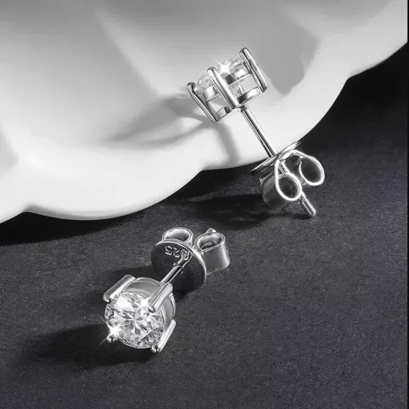 "3mm Certified D Color Moissanite Stud Earrings | Unisex | 925 Sterling Silver"