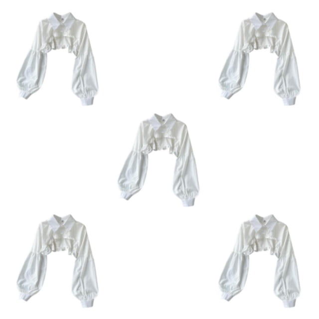 kurtrusly Faux Col Demi-Blouse Chemise Robe Mode Col Détachable Filles Blanc TG TG 5Set