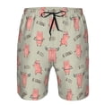 thumbnail image 4 of Yiaed Pigs Exercising Print Men's Swim Trunks with Lining Quick Dry Sports Shorts Beach Shorts Boardshorts-, 4 of 5