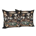 thumbnail image 4 of Ambesonne Dog Throw Pillow Cover Pack of 2, Funny Gentleman Animals Suits, 2 Pcs-20"x20", Brown Dark Green Grey, 4 of 5