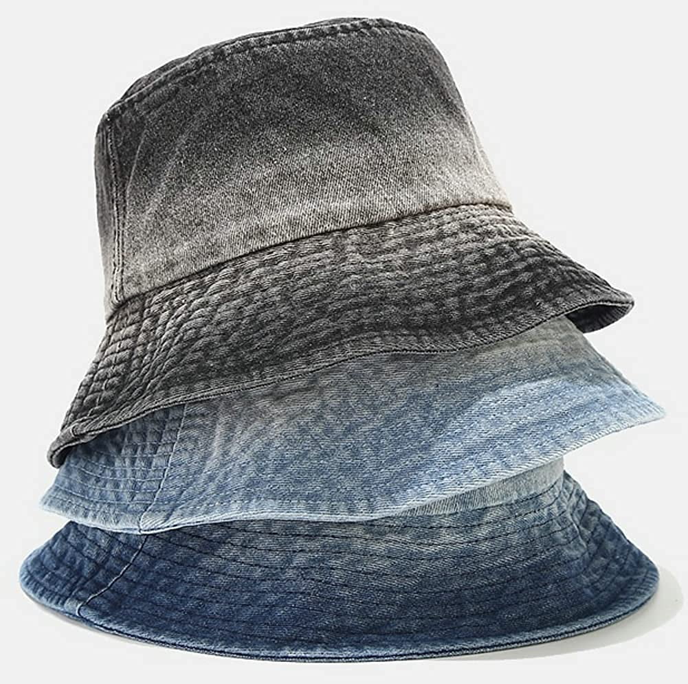 CoCopeaunt Unisex Denim Bucket Hat Retro Sun Hat Sun