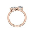 thumbnail image 2 of 1.10 Ct Brilliant Cushion & Pear Cut Natural Diamond Cushion & Pear Two Stone Ring for her Solid 14K Rose Gold Size 5.5, 2 of 8
