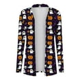 thumbnail image 4 of Wensltd Women Halloween Long Sleeve Open Front Cardigan Pattern Pumpkin Lightweight Coat, 4 of 7