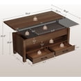 thumbnail image 2 of CazToi Table Basse de 40 Pouces à Plateau Relevable, Multifonction, Convertible en Table de Salle à Manger avec Tiroirs et Rangement Caché, 2 of 8