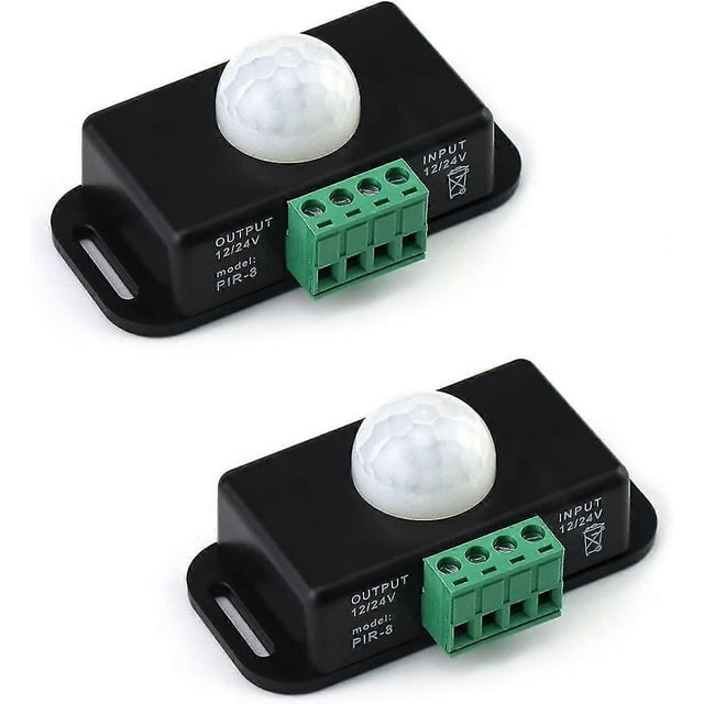 Body Infrared Light Switch, 12v/24v Pir Motion Sensor Switch For Led Light Strip Automatic, 2 Pack