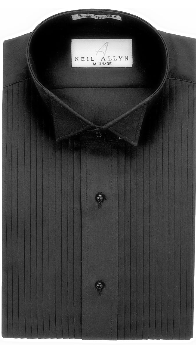 Black wing collar shirt Clearance