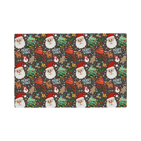 

Placemats Set of 6 Merry Christmas Place mats for Dining Table Indoor/Outdoor Cute Heat Resistant Washable Table Mats(18 x 12 )
