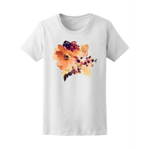 Retro Watercolor Flower Bouquet T-Shirt Women -Image by Shutterstock, Female Large