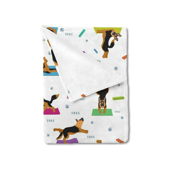 Baby German Shepherd Yoga Blanket for Boy Girl Dog Paws Puppy Pets Soft Newborn Receving Blanket Funny Dogs Lover Gift Flannel Swaddle Blanket Toddler Nursery Bed Crib Blanket Playmat