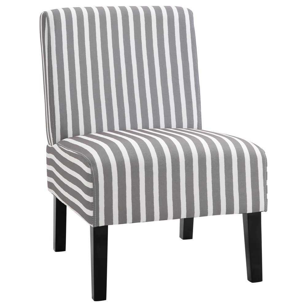 Linen Fabric Dining Chair with Pine Wood Legs and Sponge Padded