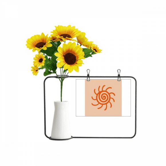 Sun Sunshine Main Peinture Orange Artificiel Tournesol Vases Bouteille Carte de Bénédiction