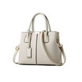 thumbnail image 2 of LAVA Women Leather Handbags Vintage Ladies Purses Leather Satchel Shoulder Crossbody Bags Tote Commuter Bags for Business Work Office Travel White, 2 of 9