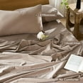 thumbnail image 2 of Ensemble de Housse de Couette en Coton Lavé Effet Lin Respirant Durable Doux Confortable (Lin Brun Gris Grand Lit), 2 of 9