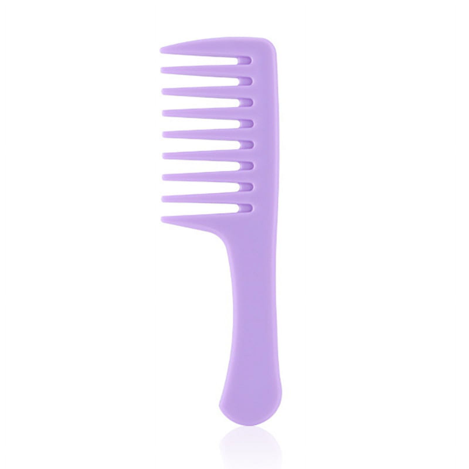 Smooth Hair Comb Plastic Household Candy Color Big Tooth Comb Purple Wide Tooth Comb Durable Detangling Hair Brush Professional Handgrip Comb for Curly Hair Long Hair Wet Hair New - image 2 of 2