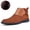Reddish Brown Plus Velvet, variant on Men’s Casual Ankle Boots Slip-On Faux Leather Chelsea Boots Comfortable Non-Slip Dress Boots for Business Office Travel Daily Walking and Winter Wear