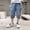 Blue, variant on Teen Boys Denim Shorts Slim Fit Elastic Waist Denim Shorts with Pocket Boys Fashion 14-15 Years Boy Clothes