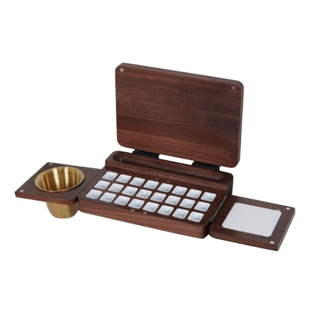 Milageto Watercolor Paint Box Accessories Craft with Mixing Area Travel Painters Handmade
