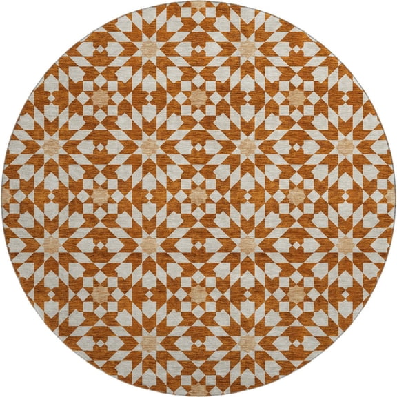 Dalyn Rugs Premium Machine Washable Mayfield AMF734 Paprika 8' x 8' Round Rug