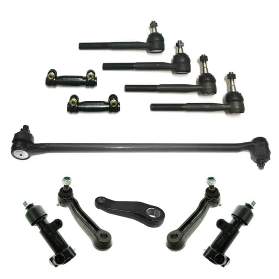 12 Pc Complete Steering Kit Inner & Outer Tie Rod End Idler & Pitman Arms Drag Link Adjusting Sleeves Fits select: 2002 CHEVROLET EXPRESS G3500, 2001 CHEVROLET EXPRESS CUTAWAY