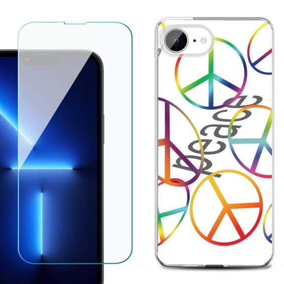 Phone Case for iPhone 17e, with Screen Protector, by OneToughShield - Colorful Peace