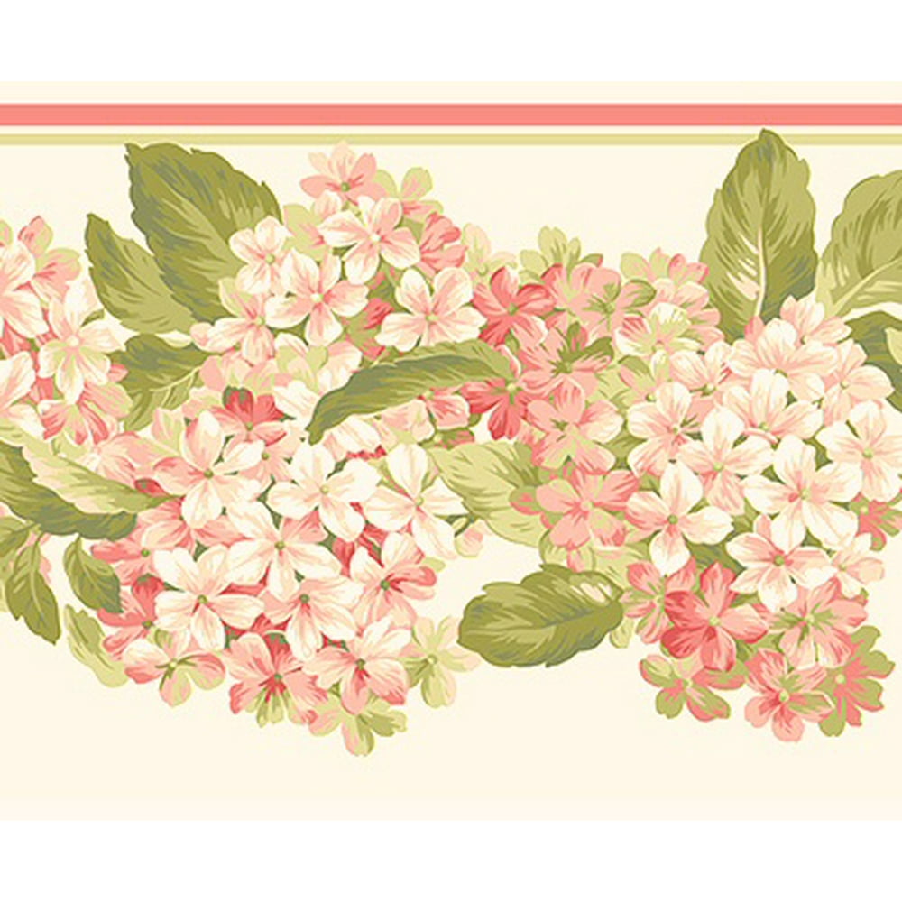 879288 Scalloped Hydrangea Wallpaper Border