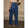 thumbnail image 6 of Women's Wide Leg Jeans High Waisted Straight Leg Stretchy Denim Pants with Pockets, 6 of 7