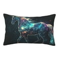 thumbnail image 3 of ZNDUO Rectangular Plush Cushion Cover, Galactic Unicorn Pattern Non-Pilling Hidden Zip Bedroom Sofa Pillowcases, 16"x24", 3 of 8
