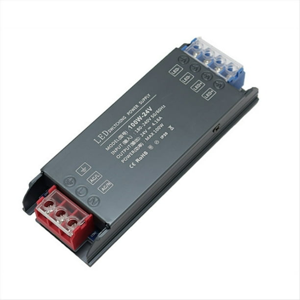 Fuente de Alimentación LED de 180-240 V CA, Transformador de Iluminación Silencioso, Controlador de Luz LED de 100 W, Adaptador de Corriente con Entrada de 24 V CA.