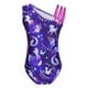 thumbnail image 4 of Traje de baño para gimnasia para niñas, Ropa de baile de Ballet, leotardo metálico brillante, mono asimétrico con tirantes para el hombro, 4 of 5