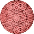 thumbnail image 1 of Ahgly Tapis Rond Lavable en Machine Intérieur Transitionnel Rouge, 6 Pieds Rond, 1 of 7