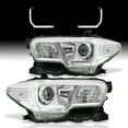 thumbnail image 2 of AJP Distributors Chrome Housing Clear Lens Reflector Signal Driving Projector Headlights + LED DRL Strip Lamps Assembly Pair Compatible/Replacement For Toyota Tacoma 2016 2017 2018 2019 2020 2021 2022, 2 of 10