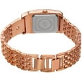 thumbnail image 3 of Women's Diamond Dial Rectangular Buckle Design Dimpled Rose-Tone Bracelet Watch, 3 of 5