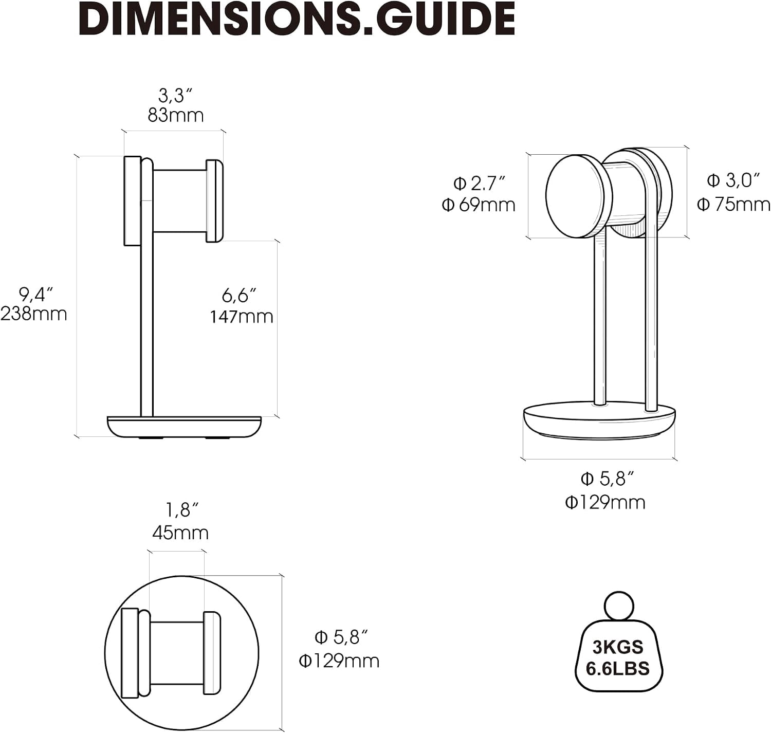 Fenge Headphone Stand with Storage Base, Desktop Headset Holder, Clear Lacquer