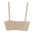 thumbnail image 4 of Wang6 Front Hook Closure Convertible Bras for Women Wireless Push up 3/4 Cup Tshirt Bras Seamless No Underwire Everyday Bralettes Beige S, 4 of 8