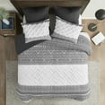 thumbnail image 3 of INK+IVY Mila Full/Queen 3-Piece Cotton Comforter Set with Chenille Tufting, Gray, 3 of 12