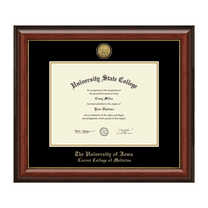 The University of Iowa Carver College of Medicine Diploma Frame, Document Size 11" x 8.5"